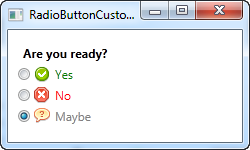 Radio buttons with custom content