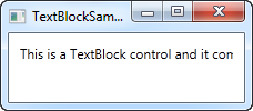 A simple TextBlock control with text that's too long to fit