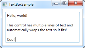 A TextBox control with multiple lines of text