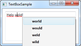 A TextBox control with automatic spell checking enabled
