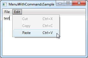 A WPF Menu using commands