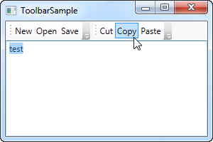 A simple WPF ToolBar control