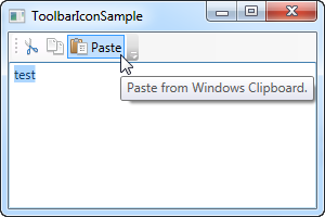 A WPF ToolBar with icons