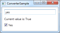 Using an IValueConverter, here with a value that converts to true