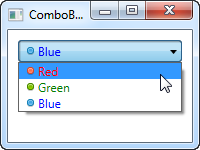 A ComboBox control with custom content