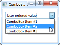 An editable ComboBox control