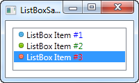 A ListBox control with custom content