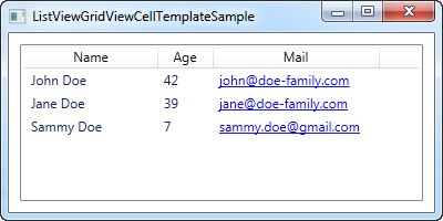 A ListView using a GridView with a custom CellTemplate for one of the columns