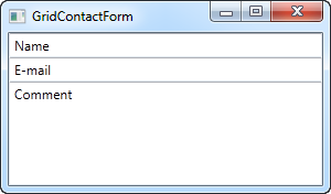 A simple contact form using the Grid