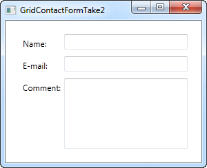 A simple contact form using the Grid - take two